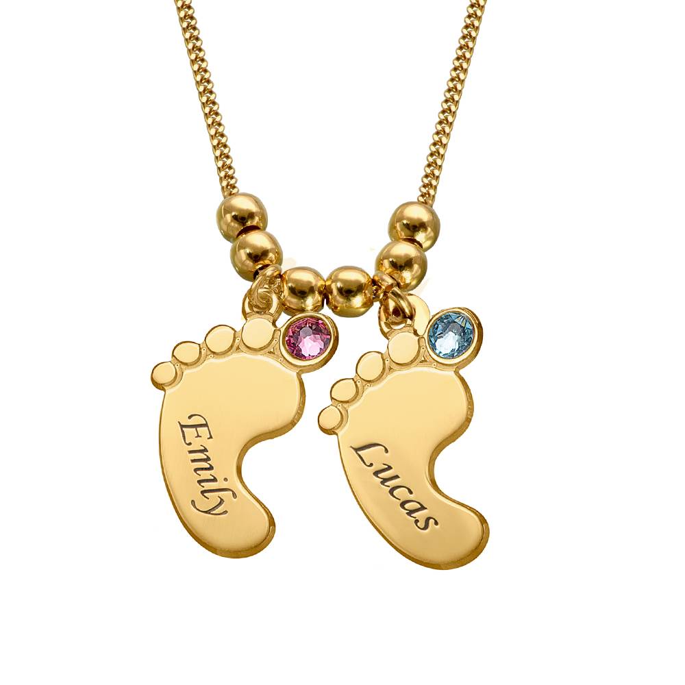 Mom Jewelry - Baby Feet Necklace in Gold Vermeil-2 product photo