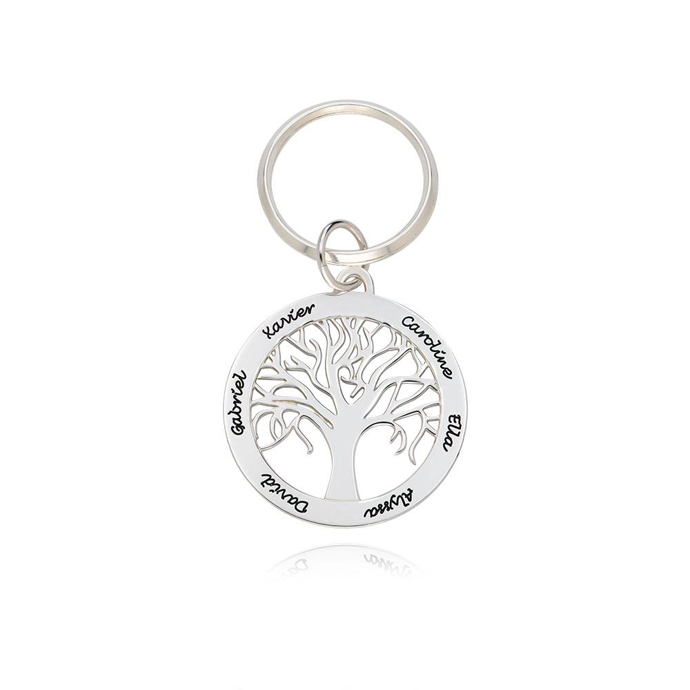 Family Tree Keychain with engravings in Sterling Silver-1 product photo