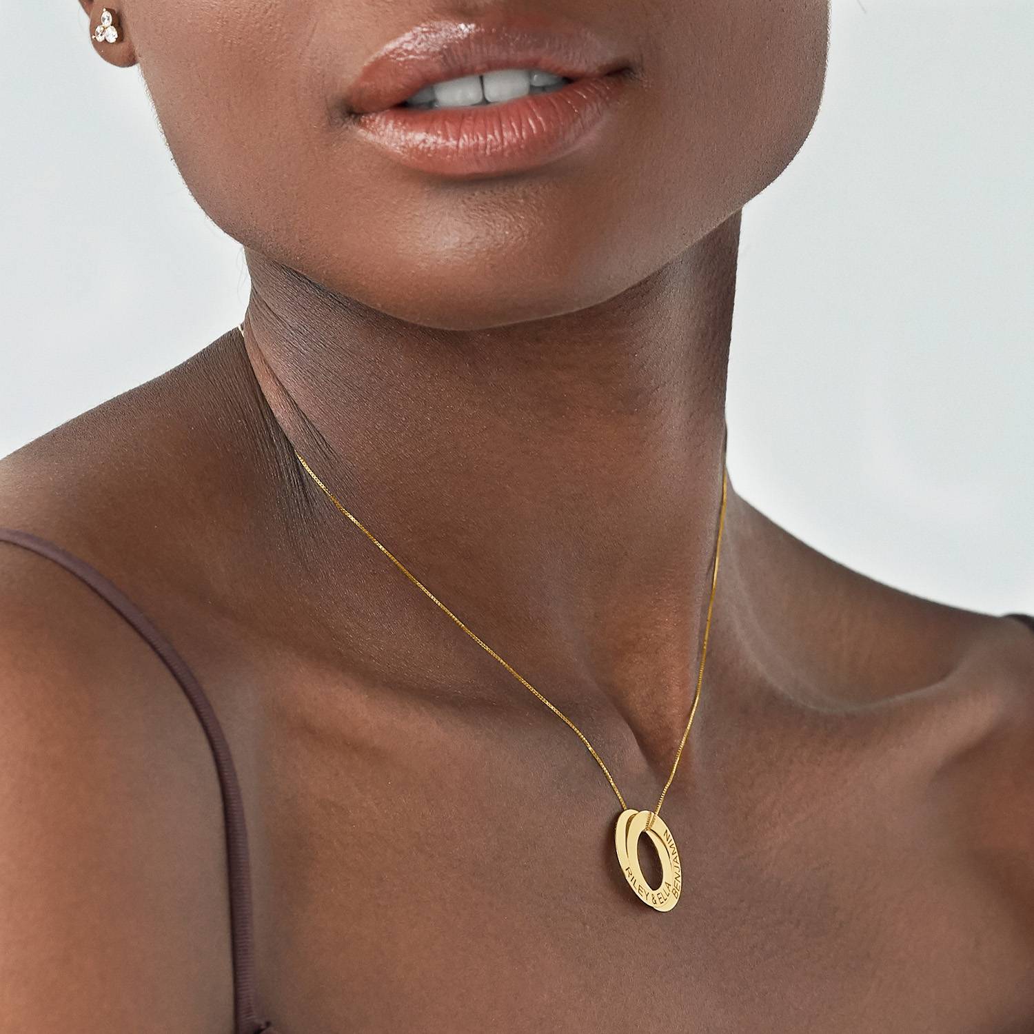 Russian Ring Necklace with 2 Rings - 10K Yellow Gold-3 product photo