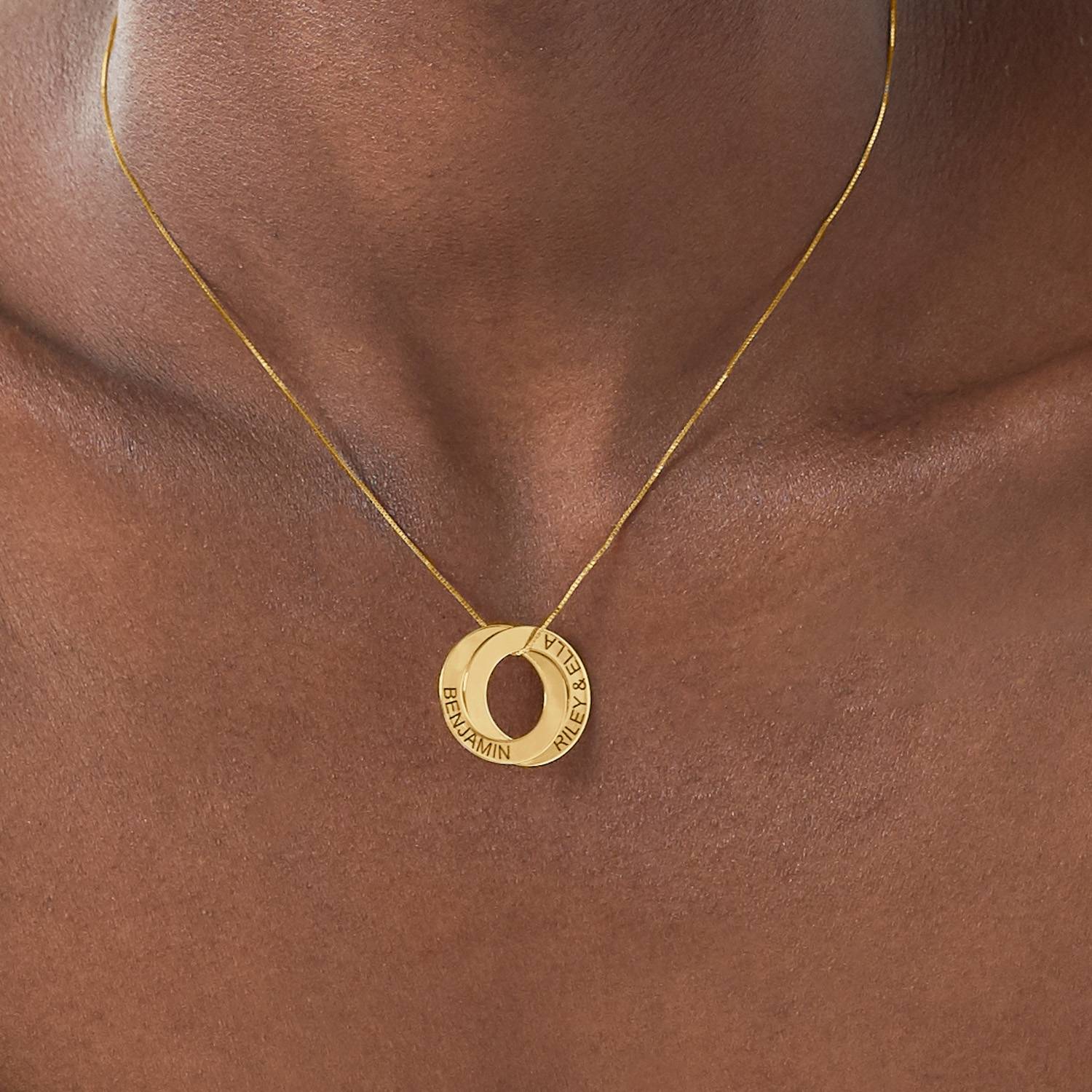 Russian Ring Necklace with 2 Rings - 10K Yellow Gold-1 product photo