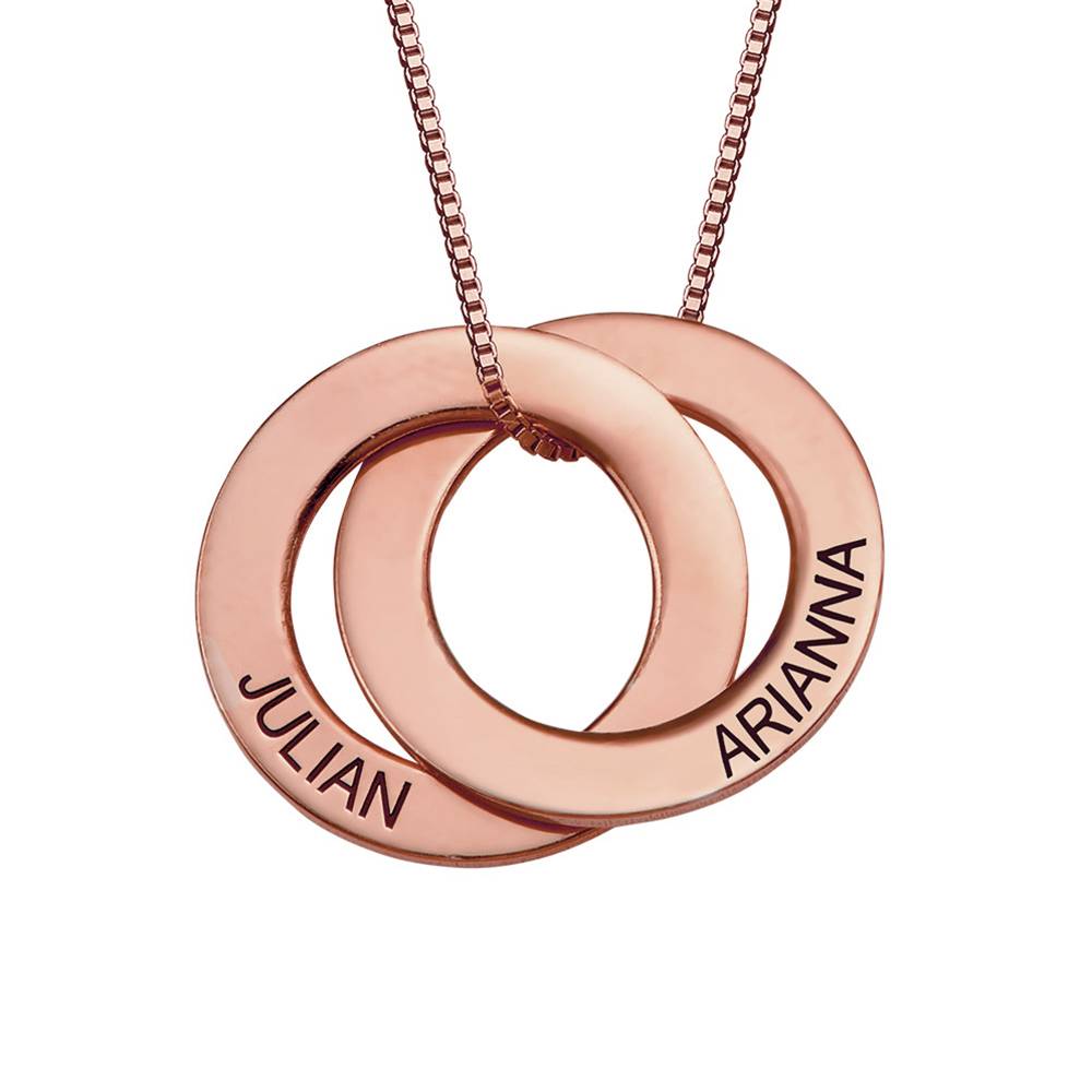 Russian Ring Necklace with 2 Rings - Rose Gold Plated-1 product photo