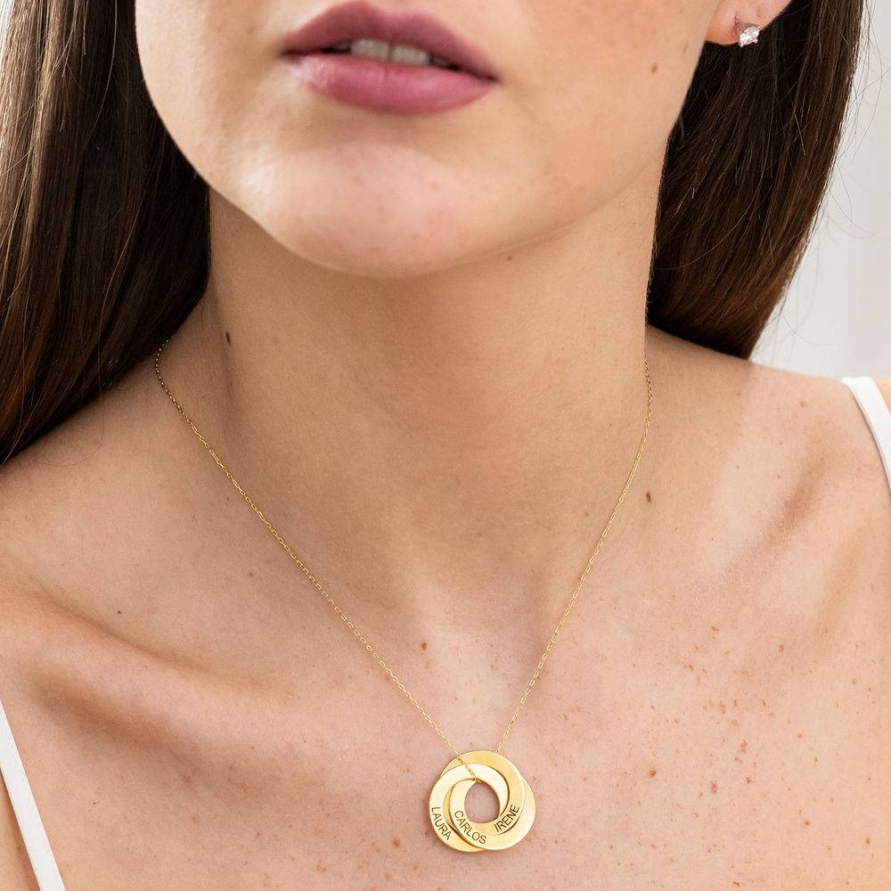 Engraved Russian Ring Necklace in 10K Gold product photo