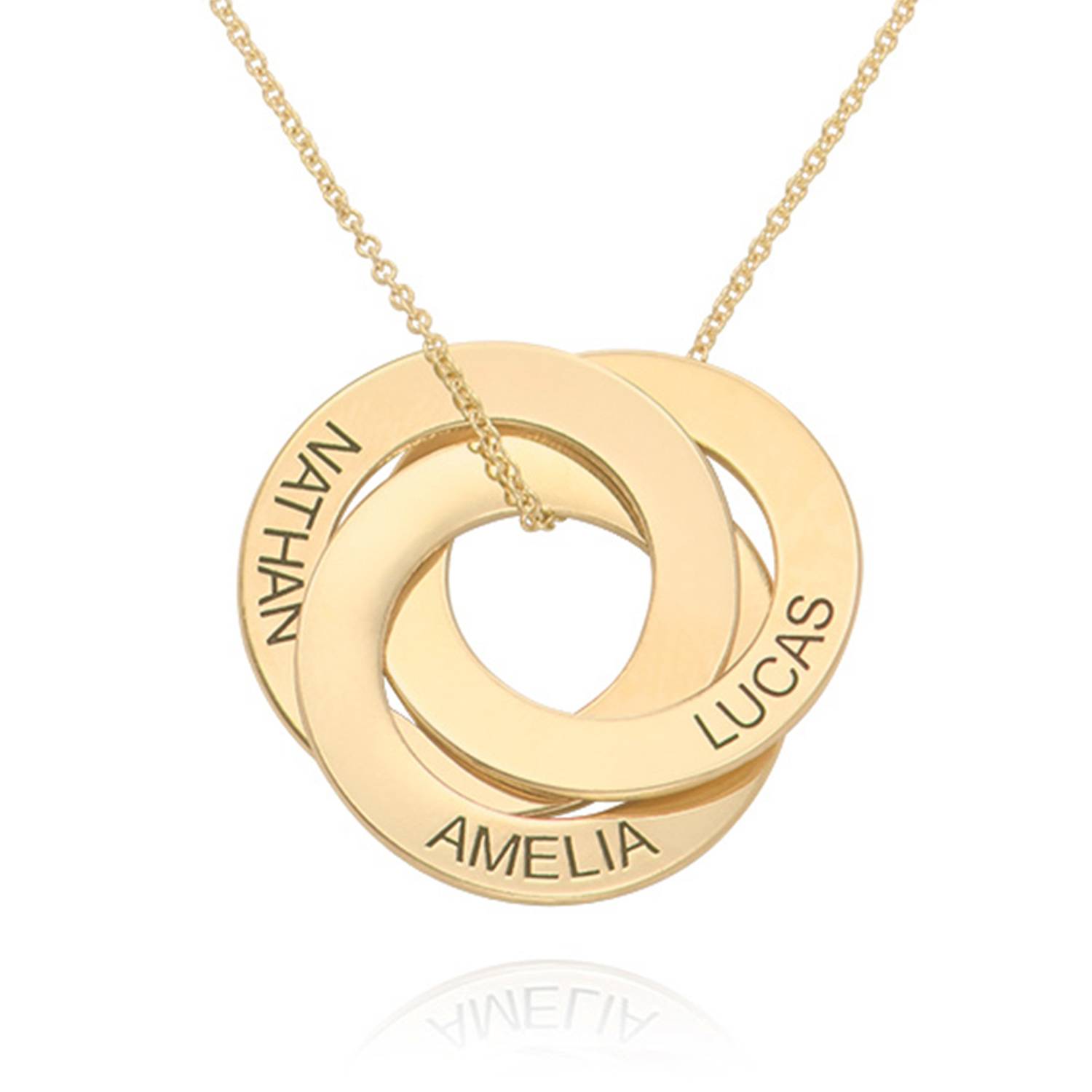 Engraved Russian Ring Necklace in 10K Gold-2 product photo