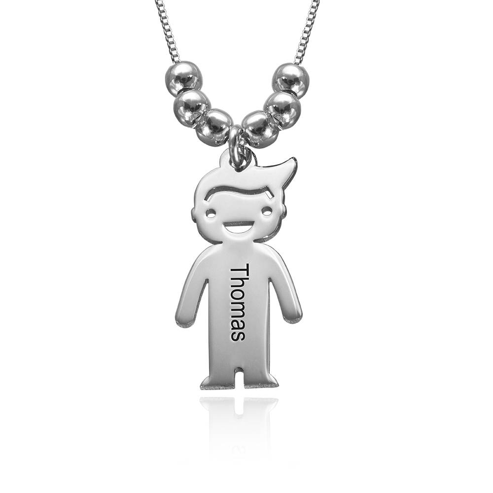 Personalized Kids Charm Necklace for Mom in Sterling Silver-6 product photo