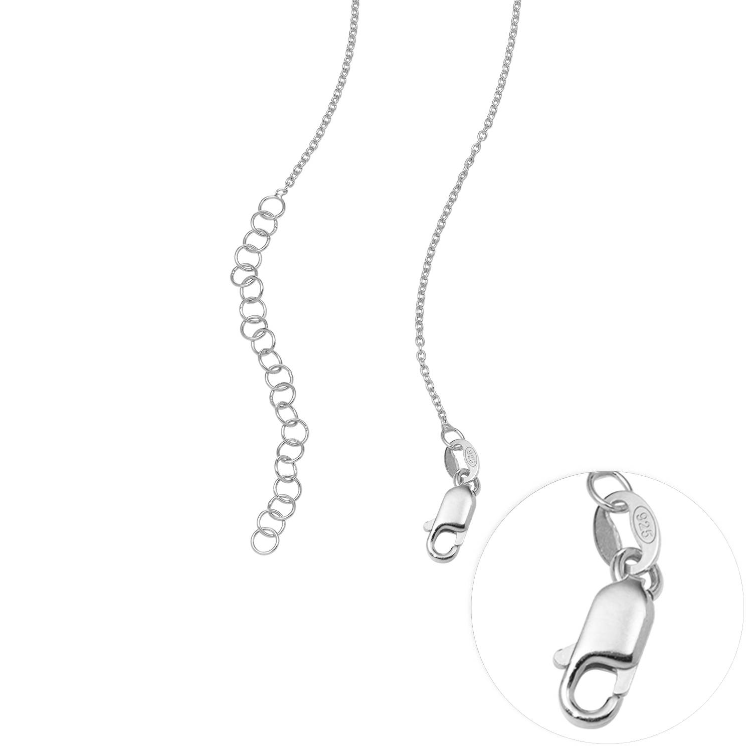 Intertwined Hearts Pendant Necklace with Birthstones in Sterling Silver-3 product photo
