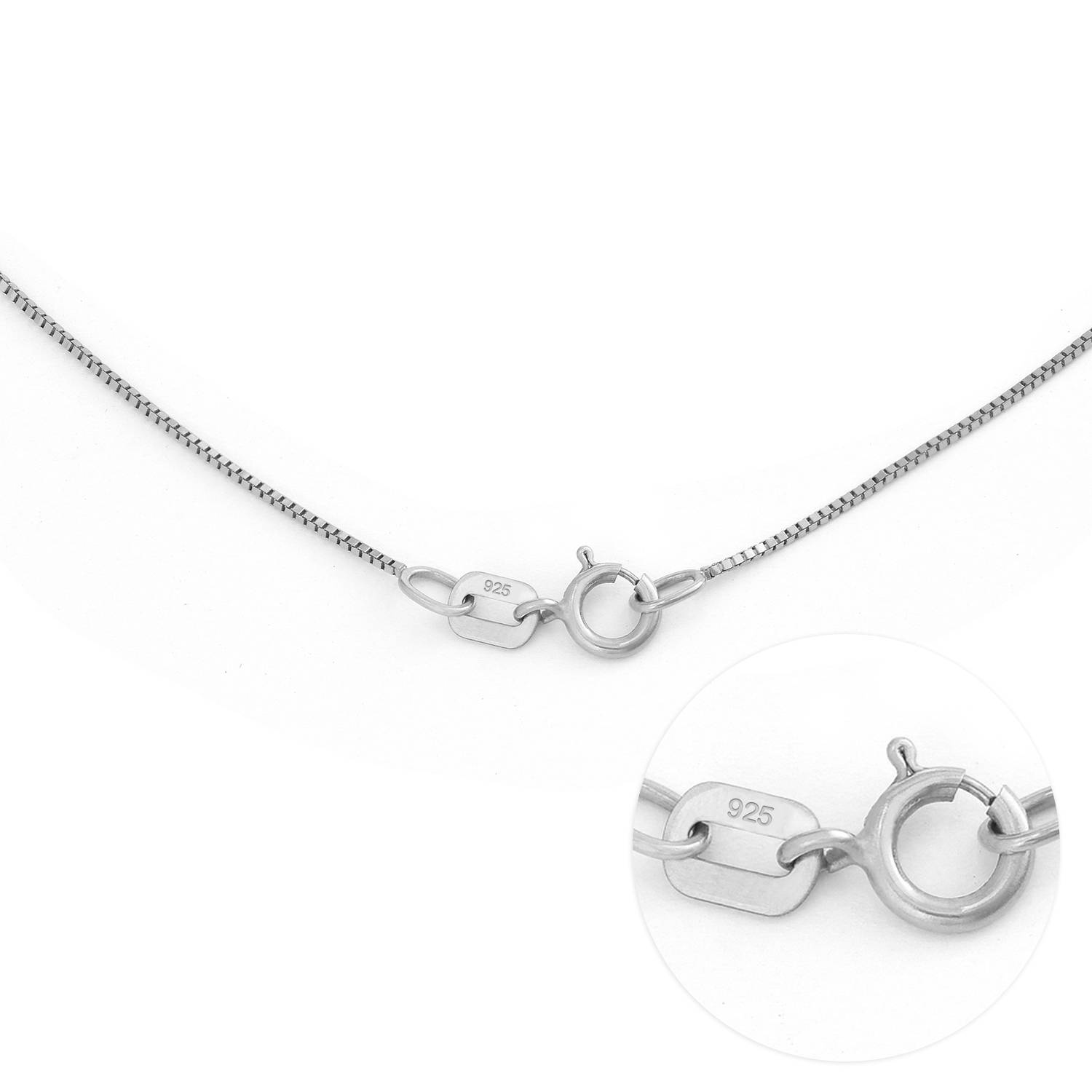 Double Heart Sterling Silver Necklace with Diamond-1 product photo