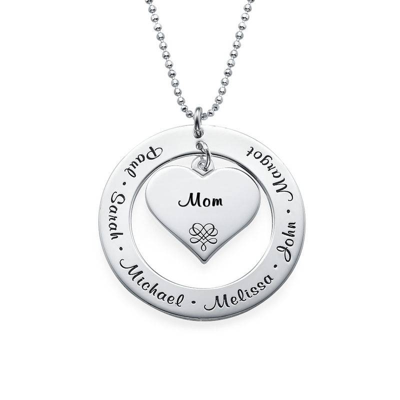 I Love You Mom Necklace - 10K White Gold-7 product photo
