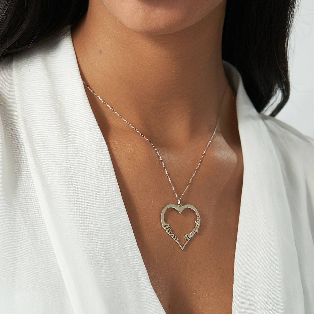 Custom Heart Necklace in 10K White Gold-1 product photo