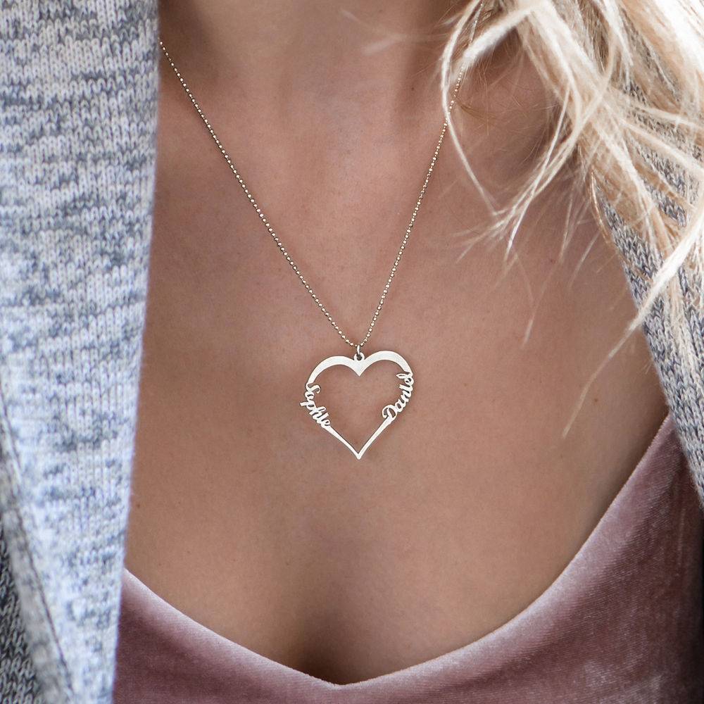 Custom Heart Necklace in 10K White Gold-2 product photo