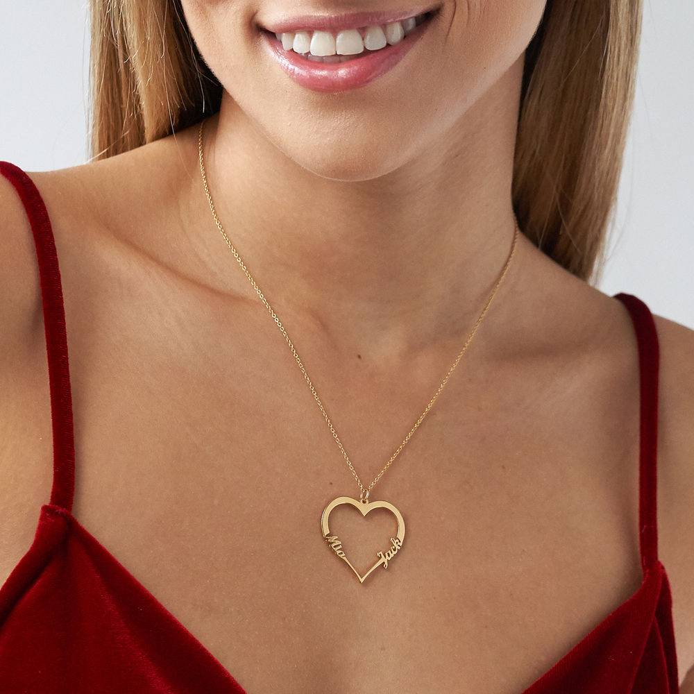 Script Heart Necklace in Gold Plating-4 product photo