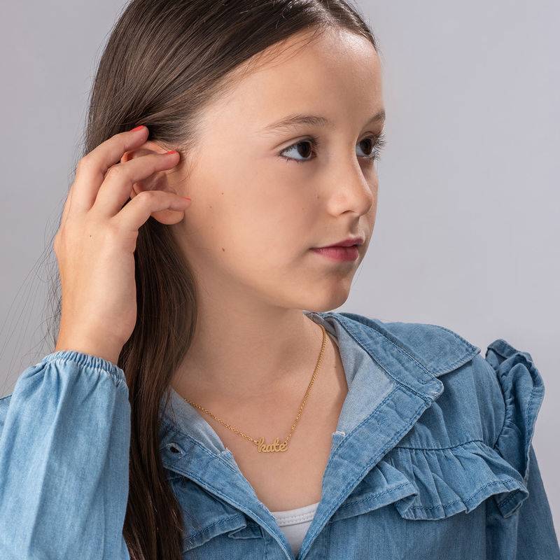 Signature Style Name Necklace in 18K Gold Plating for Kids-3 product photo