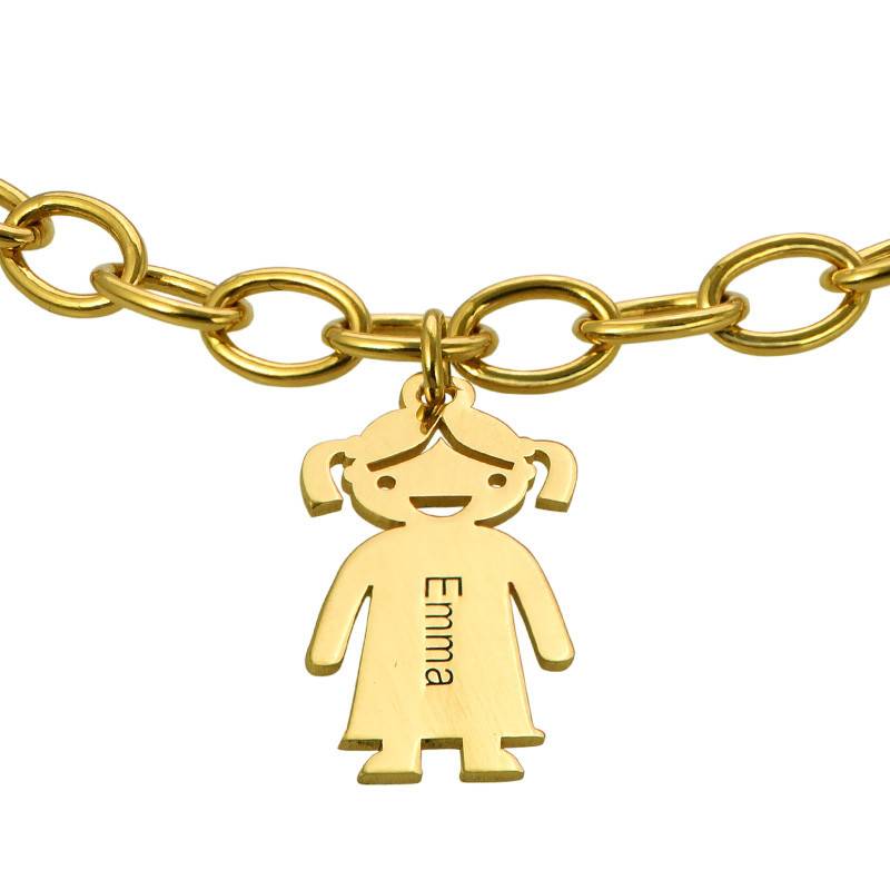 18k Gold Plated Engraved Kids Bracelet-2 product photo