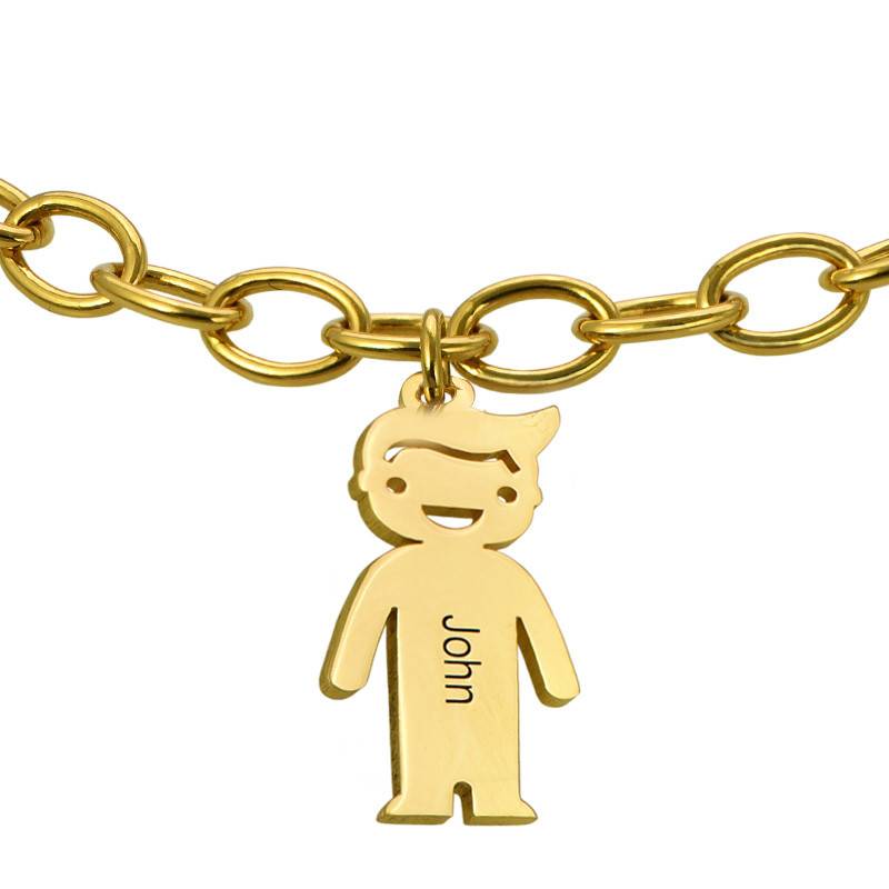 18k Gold Plated Engraved Kids Bracelet-4 product photo