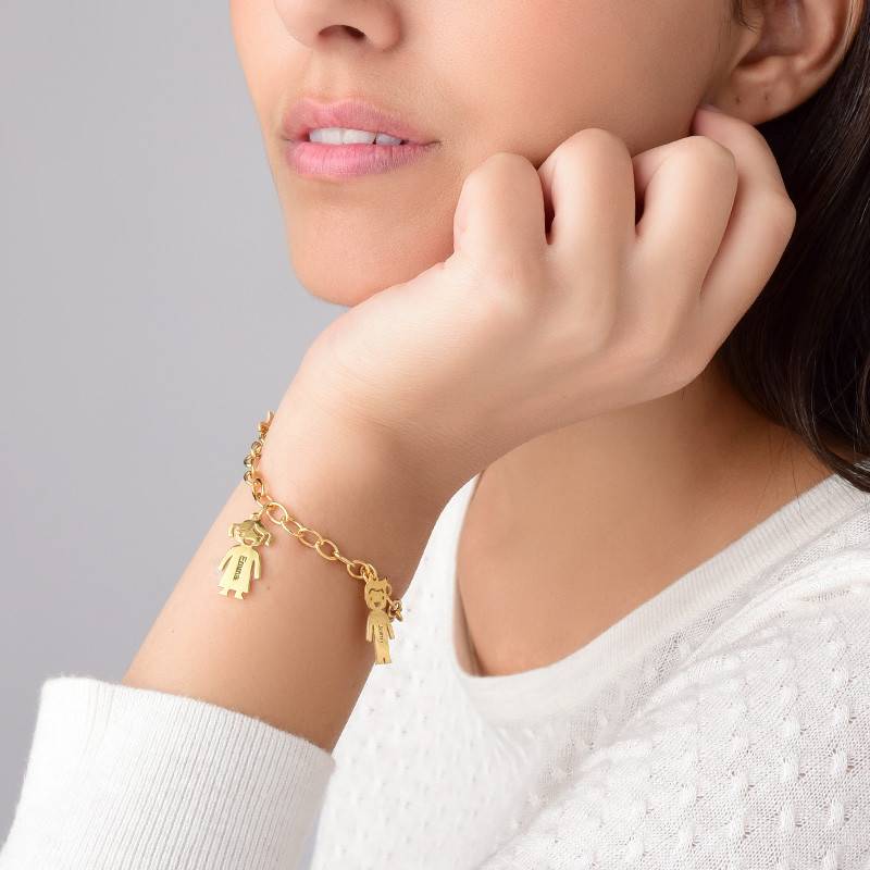 18k Gold Plated Engraved Kids Bracelet-1 product photo
