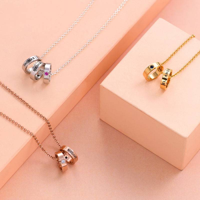 Mother Ring Necklace with Engraving - 18k Gold Vermeil-2 product photo