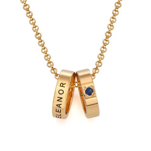 Mother Ring Necklace with Engraving - 18k Gold Vermeil product photo