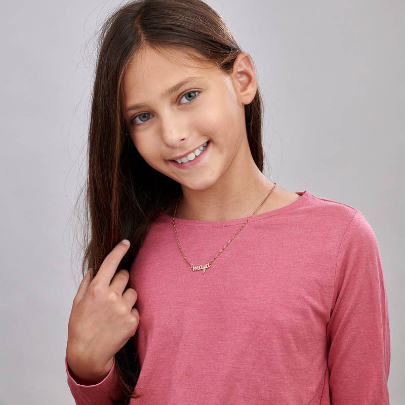 Signature Style Name Necklace in 18K Rose Gold Plating for Kids-2 product photo