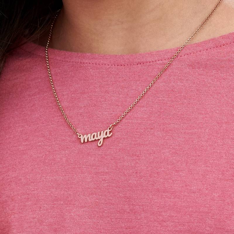 Signature Style Name Necklace in 18K Rose Gold Plating for Kids-3 product photo
