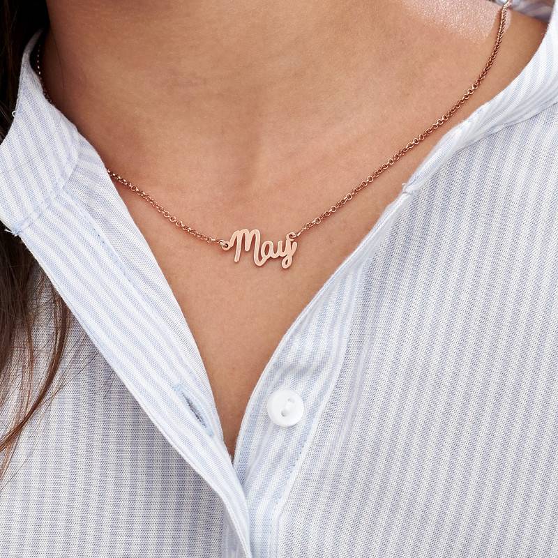 Signature Style Name Necklace in 18K Rose Gold Plating for Kids-5 product photo