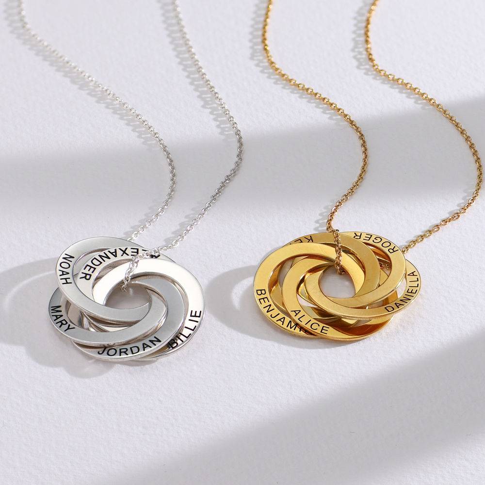 4 Russian Rings Necklace - Sterling Silver-4 product photo