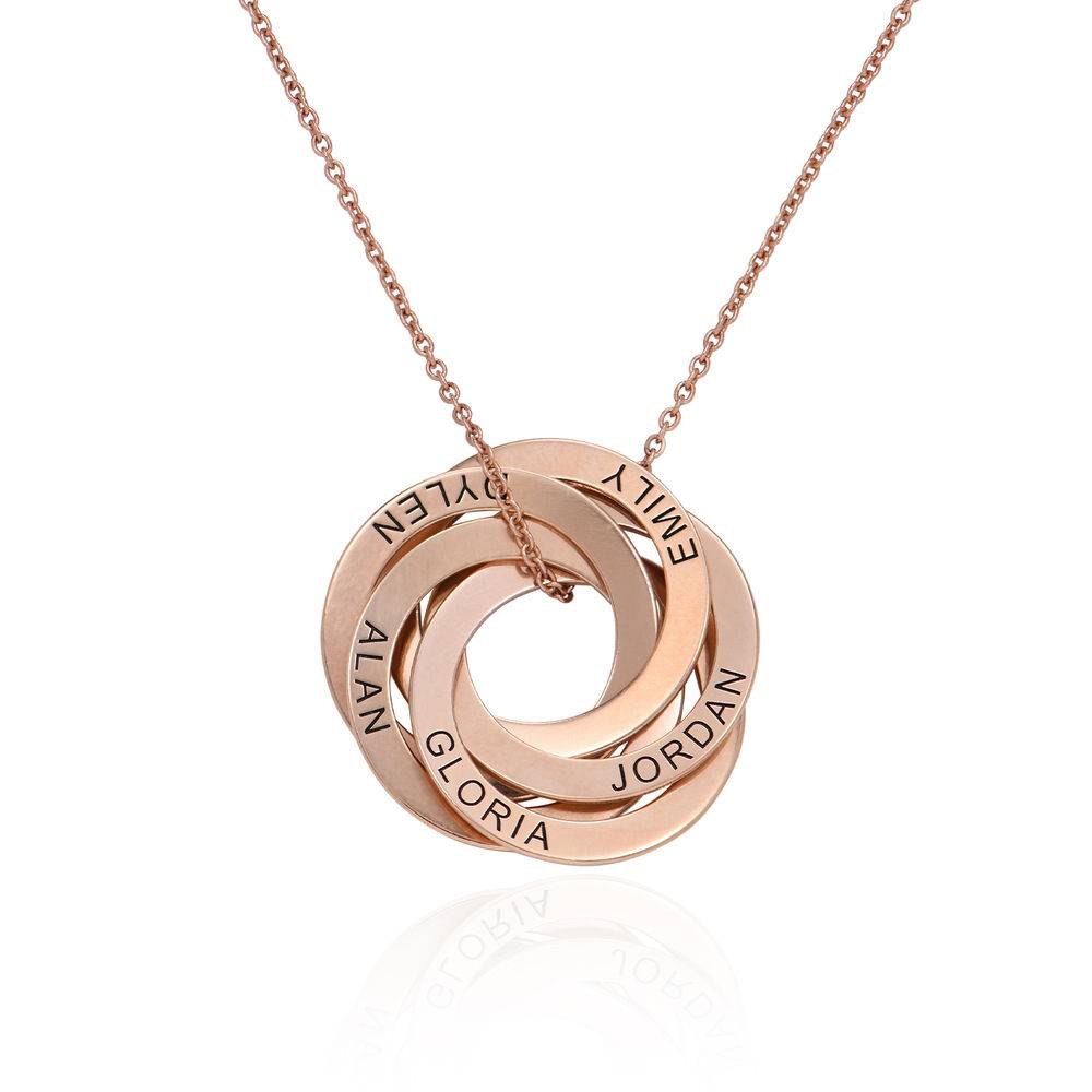 5 Russian Rings Necklace - Rose Gold Plating-2 product photo