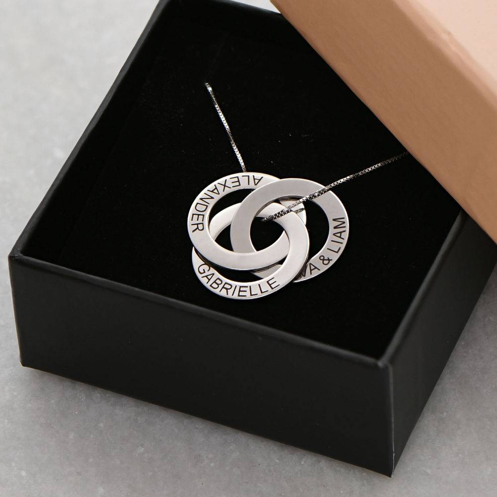 Engraved Russian Ring Necklace in 940 Premium Silver product photo