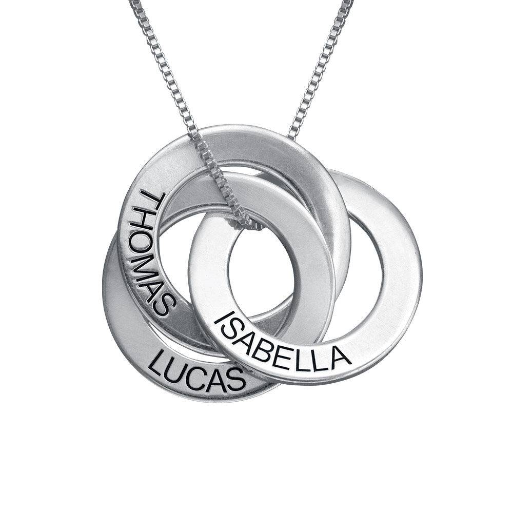 Engraved Russian Ring Necklace in 940 Premium Silver-2 product photo