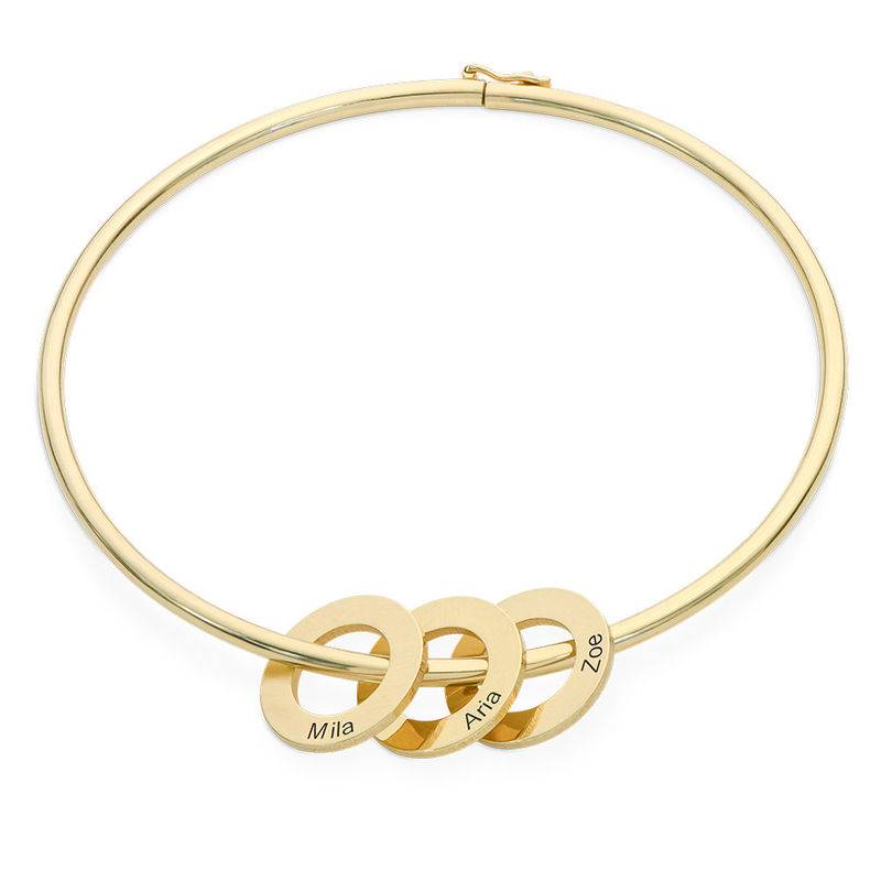 Bangle Bracelet with Round Shape Pendants in Gold Plating-3 product photo