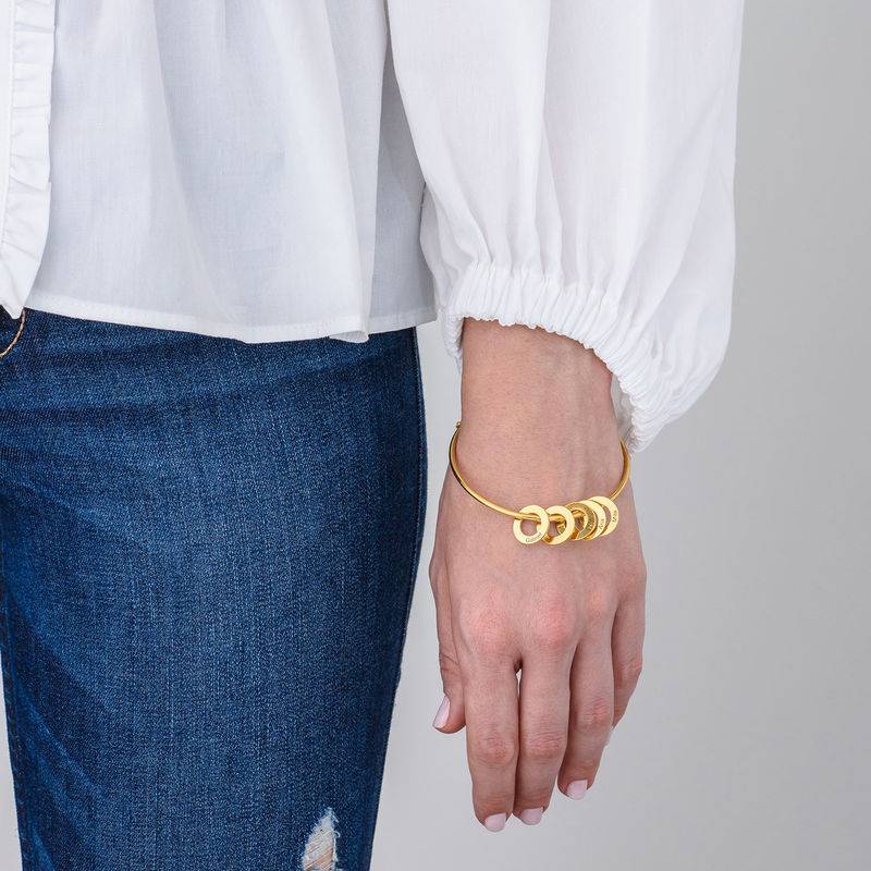 Bangle Bracelet with Round Shape Pendants in Gold Plating-2 product photo