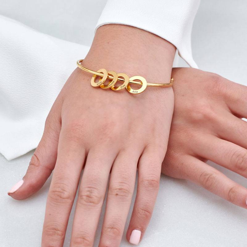 Bangle Bracelet with Round Shape Pendants in Gold Vermeil-2 product photo