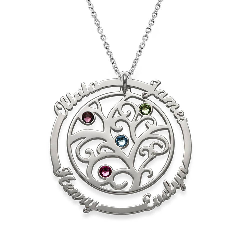 Family Tree Necklace with Birthstones-2 product photo