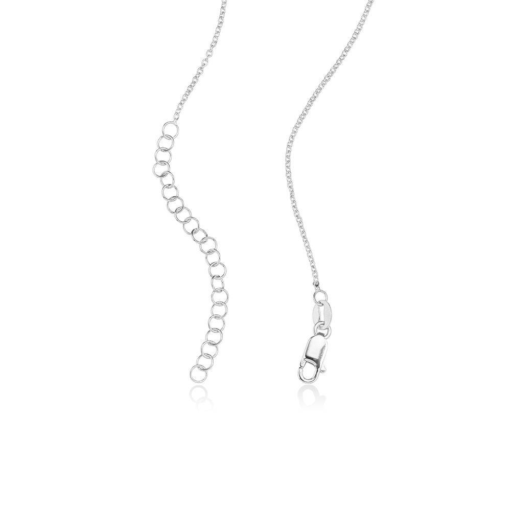 Birthstone Heart Necklace with Engraved Names with Diamond in Sterling Silver-1 product photo
