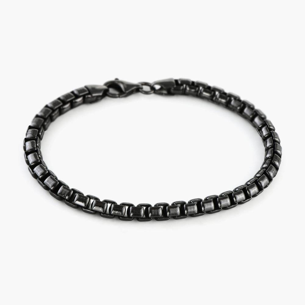 Box Chain Bracelet in Black Silver-1 product photo