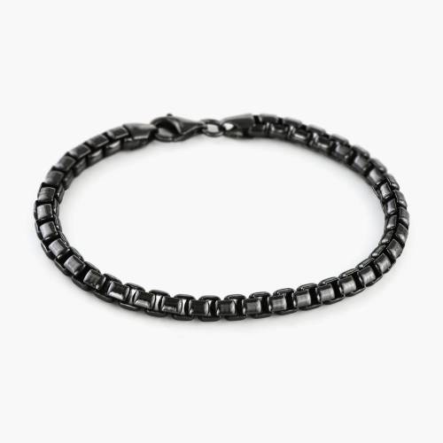 Box Chain Bracelet in Black Silver product photo