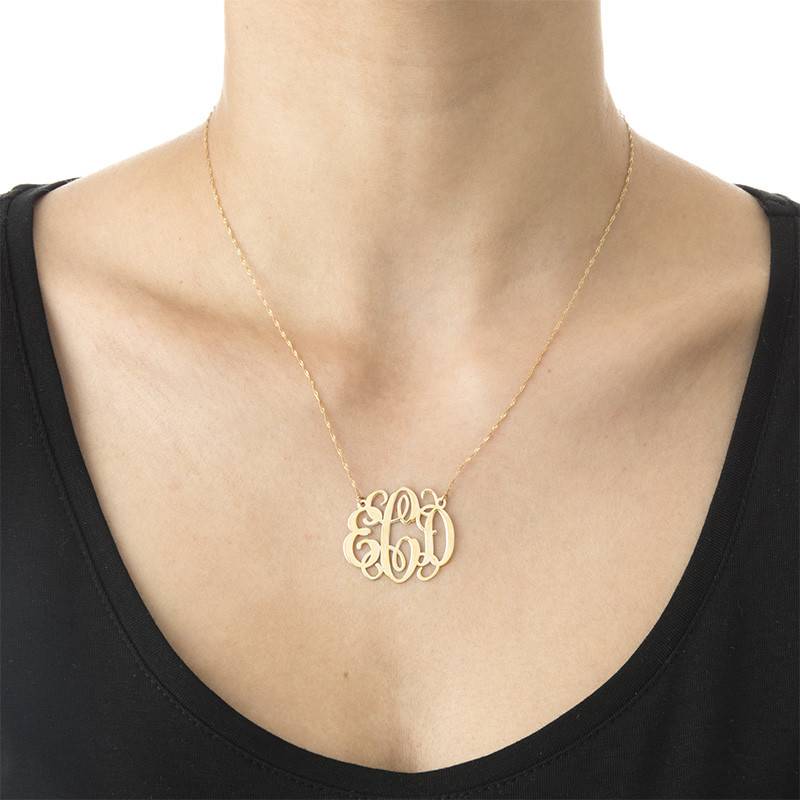 14K Gold Monogram Necklace-1 product photo