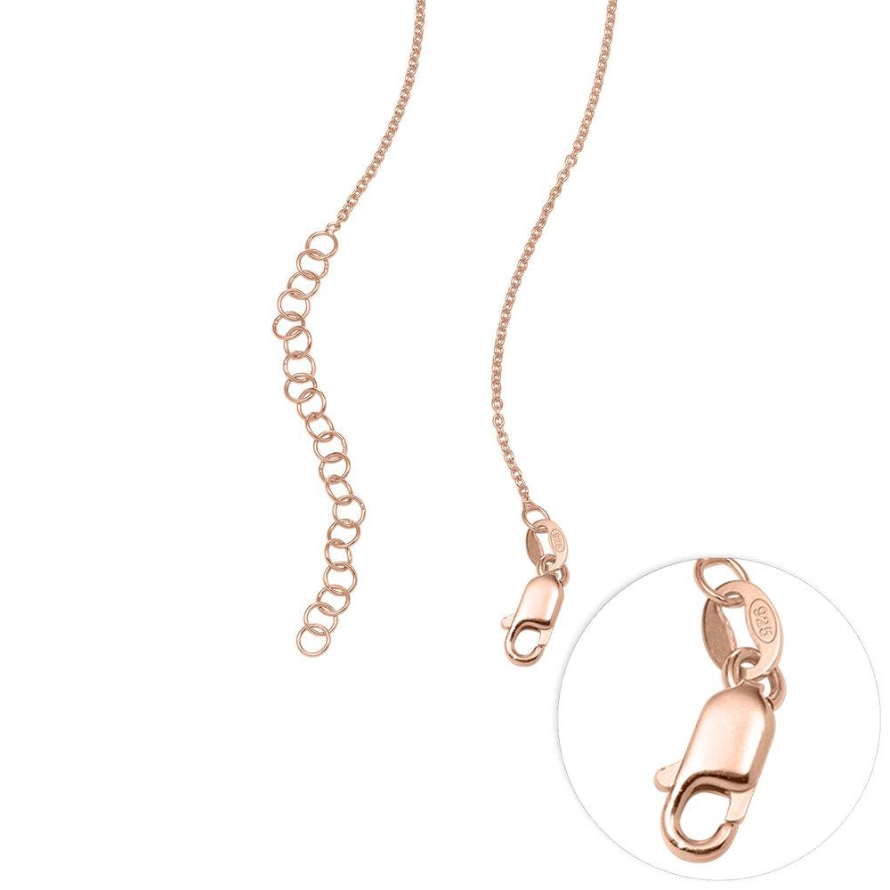 Circle Pendant Necklace with Leaf And Custom Beads in 18K Rose Gold Plating-5 product photo