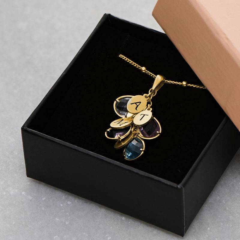 Custom Birthstone Drop Necklace for Mom in Gold Plating-6 product photo