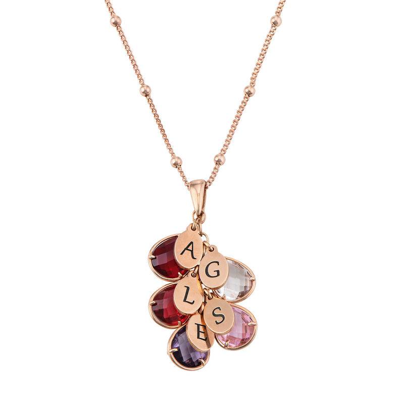 Custom Birthstone Drop Necklace for Mom in Rose Gold Plating-1 product photo