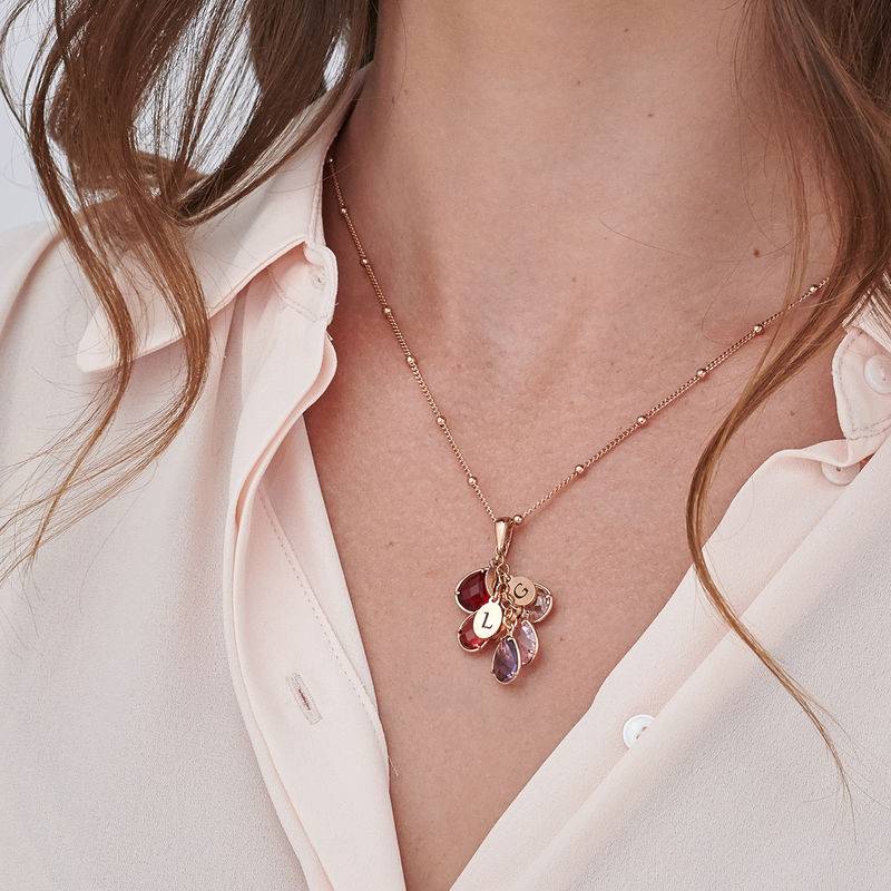 Custom Birthstone Drop Necklace for Mom in Rose Gold Plating-2 product photo