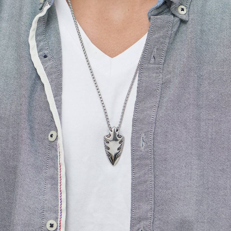 Personalized Shield Pendant Necklace for Men-4 product photo