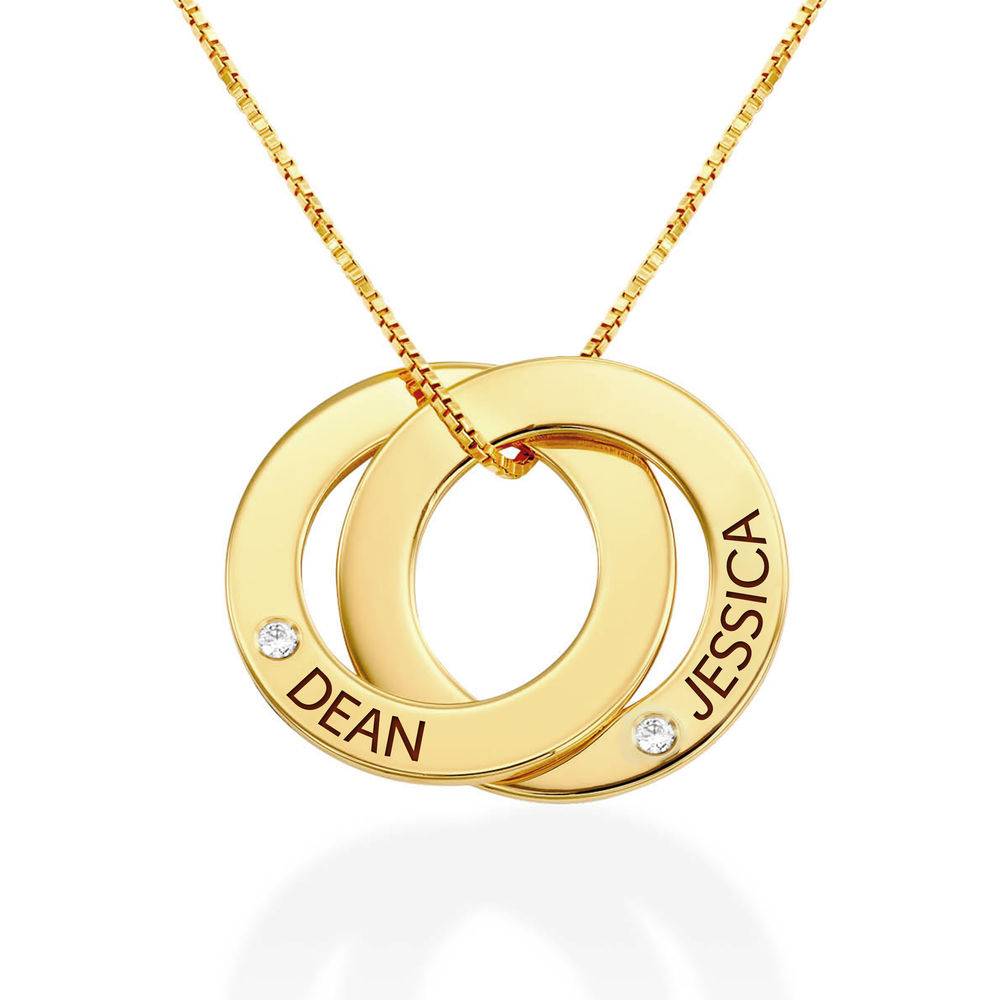 Russian Ring 18k Gold Plating with Diamond Necklace 2 Rings-4 product photo