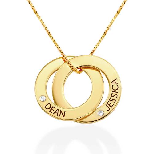 Russian Ring 18k Gold Plating with Diamond Necklace 2 Rings product photo
