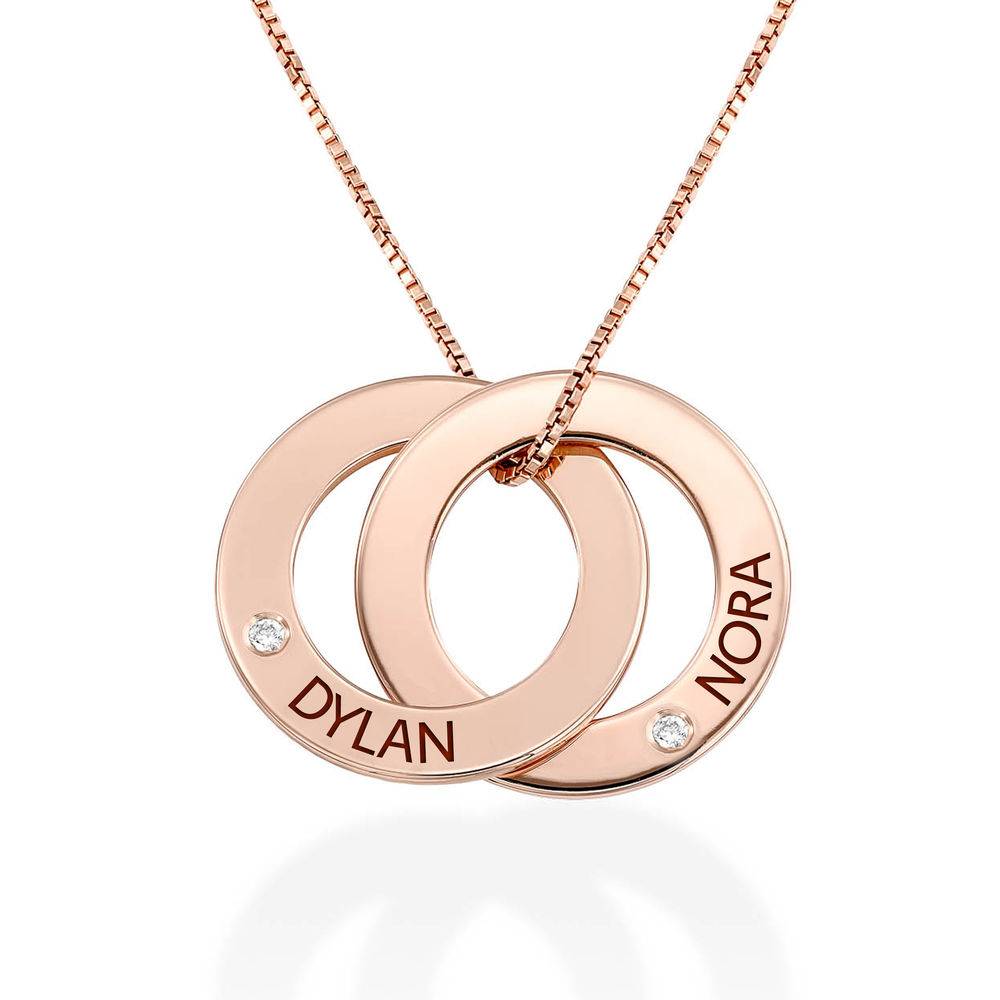 Russian Ring 18k Rose Gold Plating with Diamond Necklace 2 Rings-2 product photo