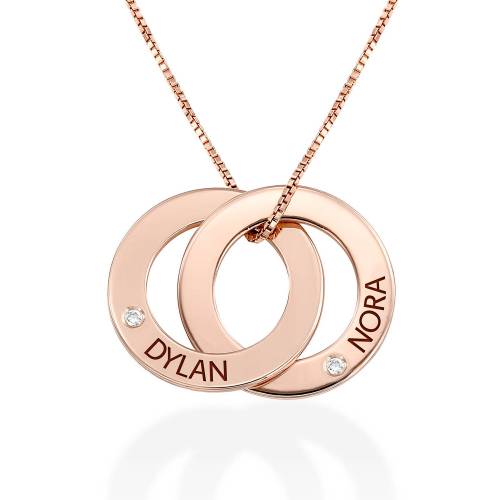 Russian Ring 18k Rose Gold Plating with Diamond Necklace 2 Rings product photo