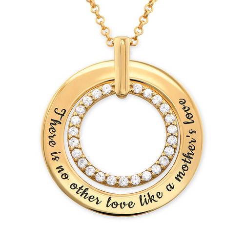 Engraved Circle Necklace in Gold Plating product photo