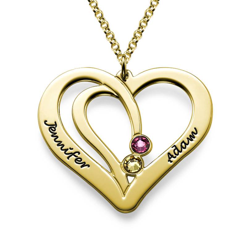 Engraved Heart Necklace in 10K Yellow Gold-2 product photo