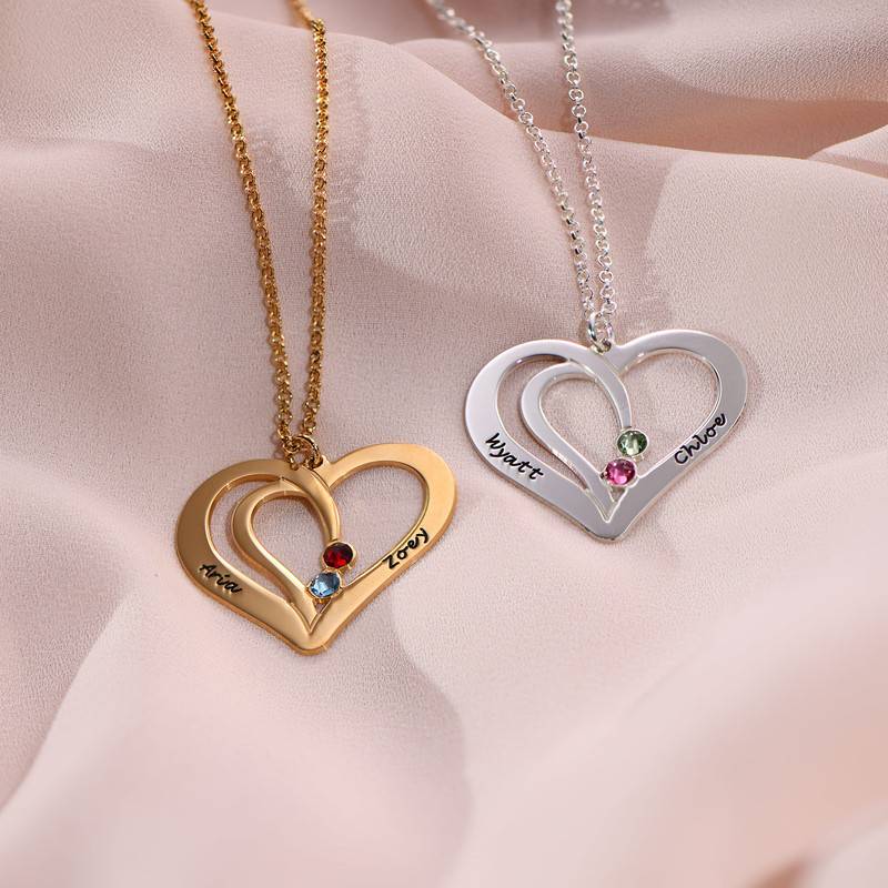 Engraved Heart Necklace in 10K Yellow Gold-3 product photo