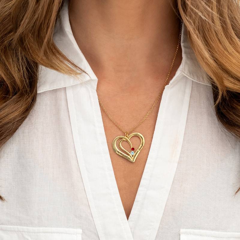 Engraved Heart Necklace in 10K Yellow Gold-1 product photo