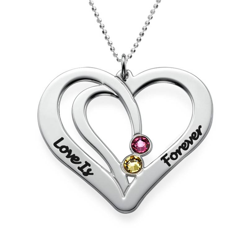 Engraved Heart Necklace in 10K White Gold-2 product photo