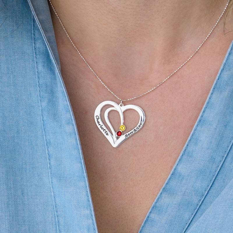 Engraved Heart Necklace in 10K White Gold product photo